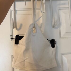 Zara Cream Ribbed Top